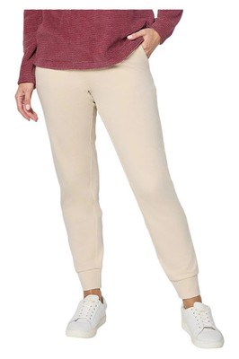 Denim & Co. Women's EasyWear French Terry Ankle Jogger Stone