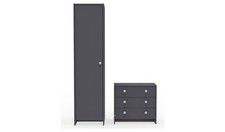 Seville 2 Piece 1 Door Wardrobe Set - Anthracite