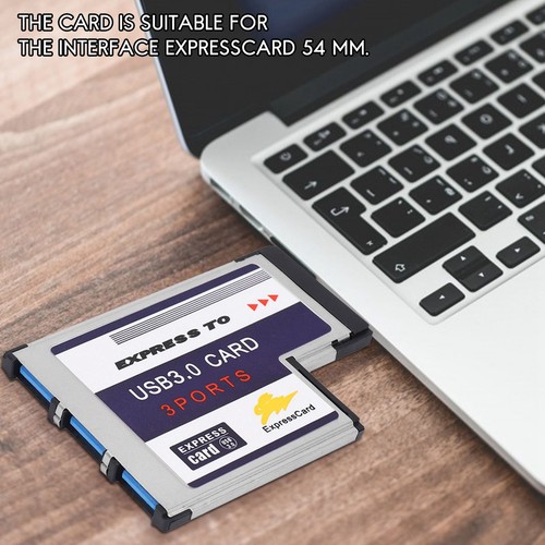 3 Port USB 3,0 ExpressCard Karte 54mm PCMCIA-Express-Card fuer Notebook NEU J7Y4 - Afbeelding 7 van 9