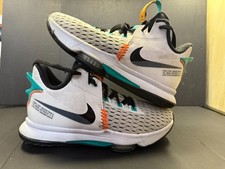 Size 9 - Nike Lebron Witness V 5 - White Black Clear Jade Orange - Preowned