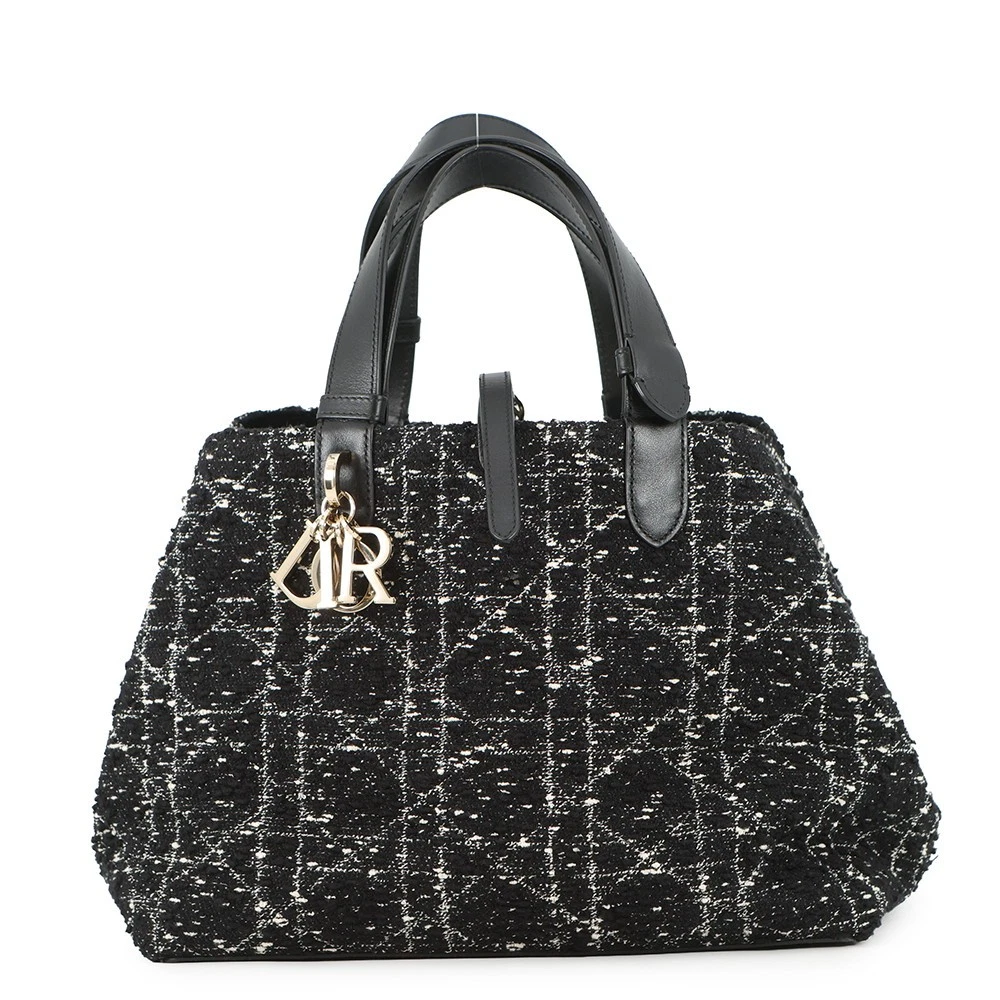 Dior — Dior Cannage to JulesBag Size Medium Tweed/Calf Leather Black/White M2821OTK...