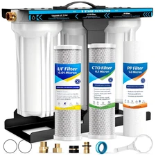 RV Water Filter System, 5-Layer 3 Stage RV Water Filtration System, Lead-Free Ho