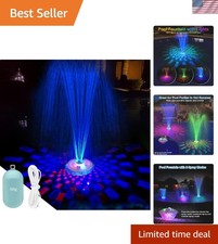 Colorida fuente de piscina a batería con espectáculo de luces y diseño resistente a la decoloración