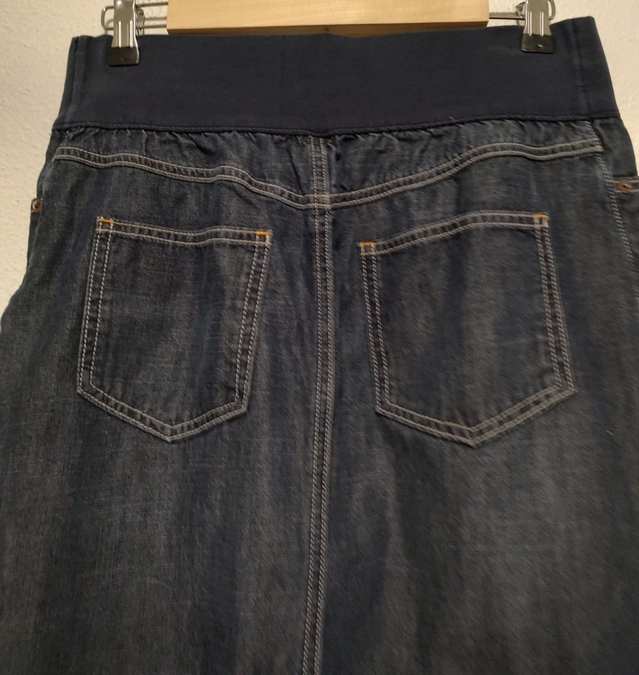 Gap Maternity Pull-On Denim Pencil Skirt Size 4 Low Rise Pockets Lightweight - Image 3 of 4