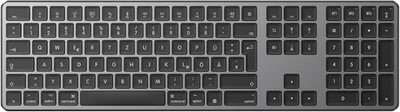 Bluetooth Tastatur für Mac QWERTZ DE 3 Kanäle 87 Tasten kabellos iPad Tablet PC