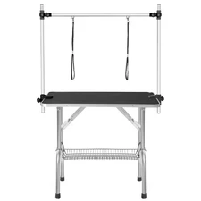 Large adjustable heavy-duty portable table, w/ arm and lasso and grid tray