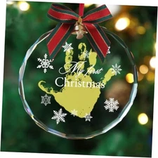 Stylor Baby's First Christmas Ornament 2025 - DIY Crystal Glass Handprint 