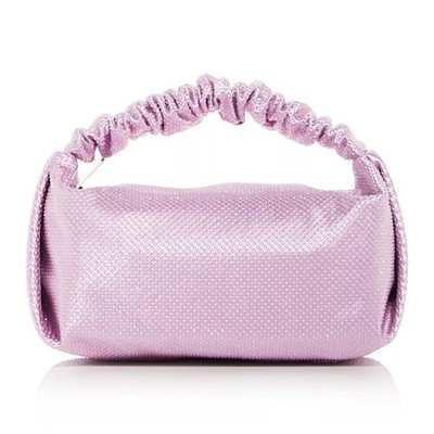 Alexander Wang Scrunchie Embellished Mini Satin Bag Winsome Orchid MSRP $695