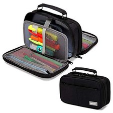 Pencil Case, Large Pencil Pouch with Compartments for Middle Black
