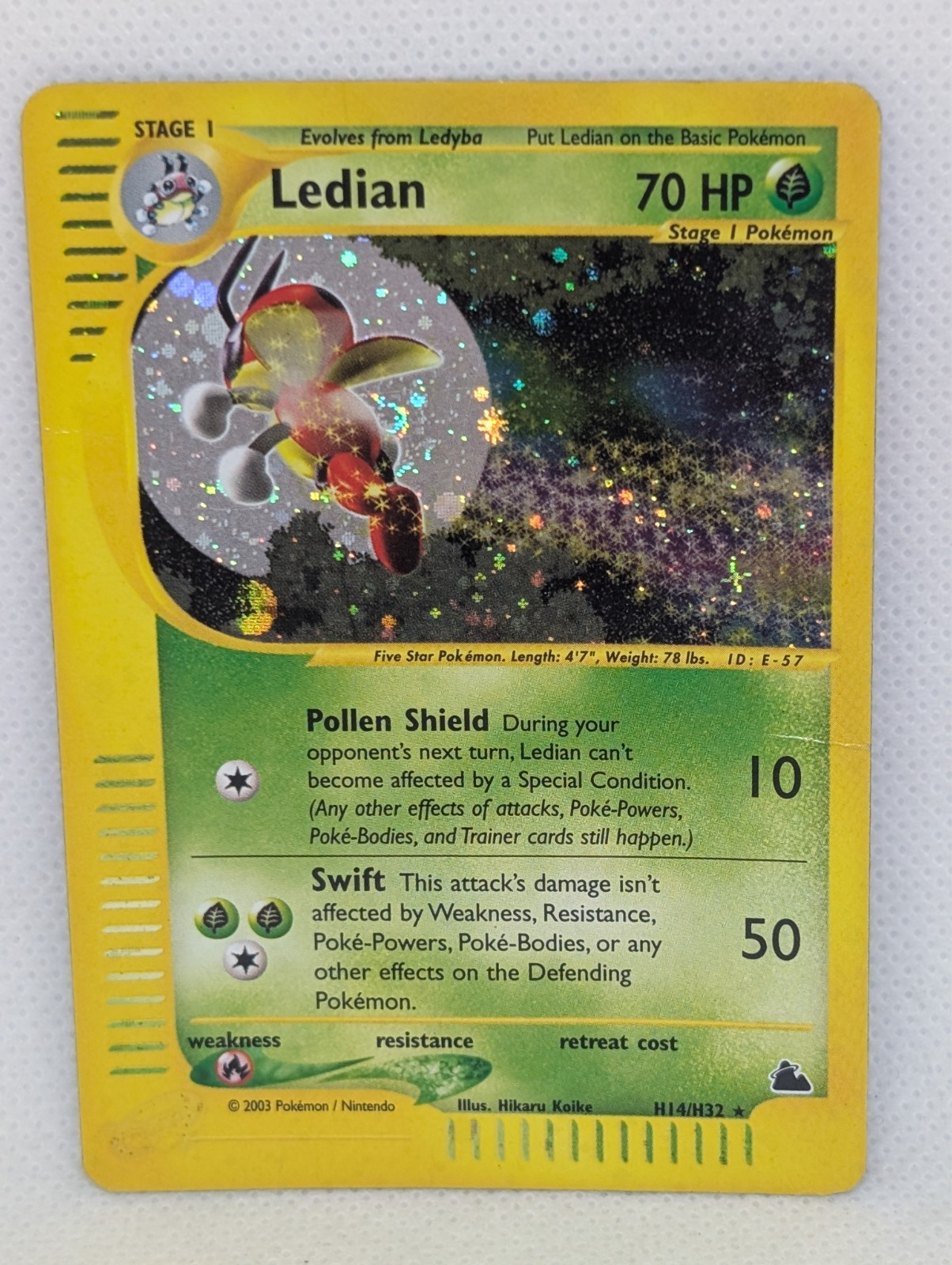 Ledian H14/H32 Skyridge Holo Foil Rare Pokemon TCG Nintendo e-Reader MP