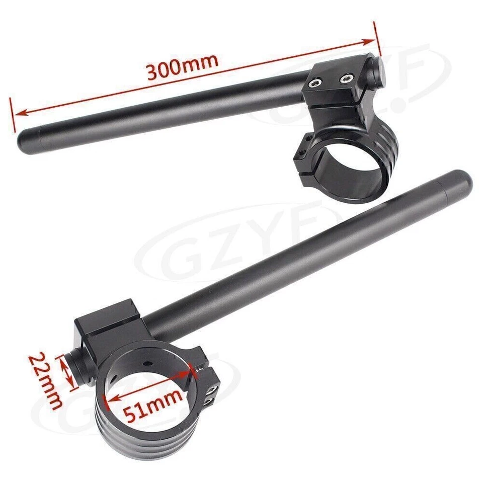 Pair 51mm Left+Right Clip On Handlebar Fork Tube Universal 3 Color Handle Bars - Image 4 of 4