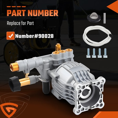 #ad 90028 Horizontal Pressure Washer Pump Kit Aluminum 2.4 GPM 3300 PSI Power 3 4quot; $89.89