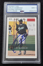 2000 CARLOS ZAMBRANO Signed ROOKIE Baseball Card-CHICAGO CUBS-PSA 9 Auto