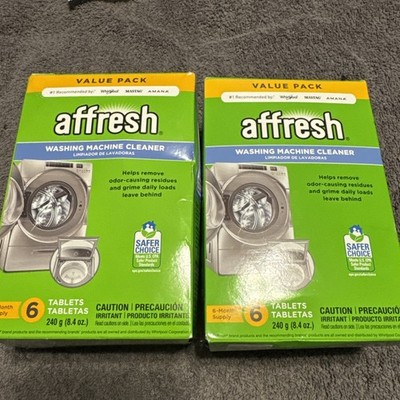 2 Pack Affresh Washing Machine Cleaner 12 Mo Supply Cleans Front Load & Top Load
