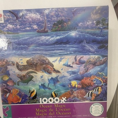 Ceaco Ocean Magic 1000-Piece Interlocking Cardboard Animals Jigsaw Puzzle