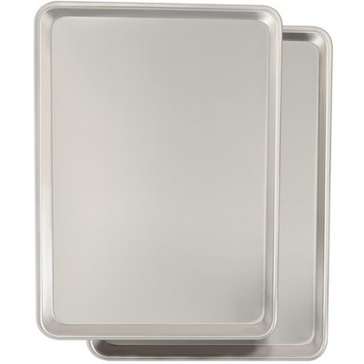 Commercial Quality Baking Sheet Pan Set, Natural Aluminum 18x13in, 