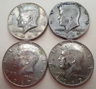 1966, (2) 1967 & 1969-D Kennedy Half Dollar Lot - Circulated - 40% Silver
