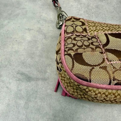 COACH 3693 Vintage Y2K Patchwork Trim Mini Shoulder Bag Pouch Pink