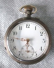 Alte Taschenuhr Remontoir Cylindre 6 Rubis / 800er Silber Gehäuse - vor 1900