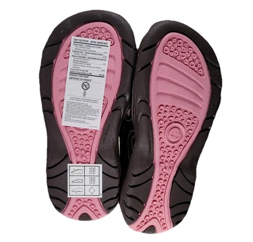 Sandalias Timberland Sandstomper 2 correas marrón/rosa para niños pequeños talla 12 nuevas en caja - Imagen 6 de 6