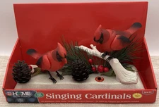 RITE AID HOME FOR THE HOLIDAYS Singing Cardinals on Branch Color Changing Works