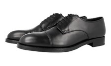 PRADA Leather WELT SEWN Cap Toe Derby Dress Shoes 2EA129 Black -  US 12 EU 45