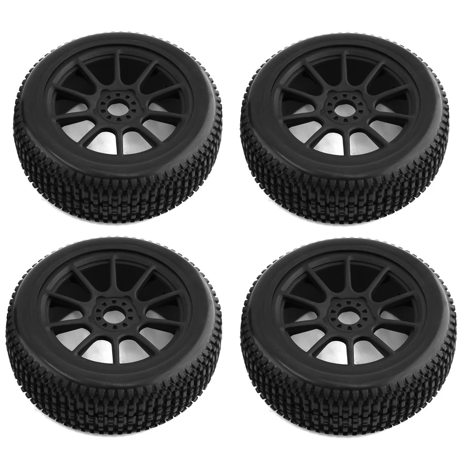 Front & Rear 17mm Hex TIRES & Wheels for 1/8 Team associated RC8 Buggy #3 Black - Image 2 of 3