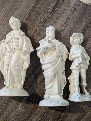 Vintage 1970s Atlantic Mold 14 Pieces Blue/White Ceramic Nativity Set Christmas - Picture 21 of 23