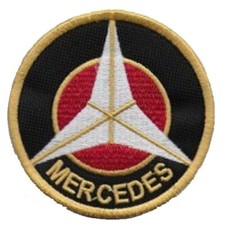 Big Mercedes Iron-On or Sew-On Embroidered Patch Diameter 10" Inches 