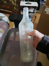 VINTAGE, BOTTLE, CLEAR GLASS, RIBBED, HJ HEINZ CO #III, 10" HIGH X 2.5" DIAMETER