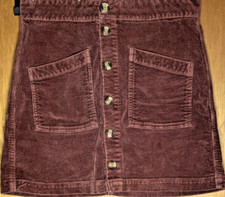 American Eagle Super Stretch Maroon Button Up Corduroy Mini Skirt 0 Long