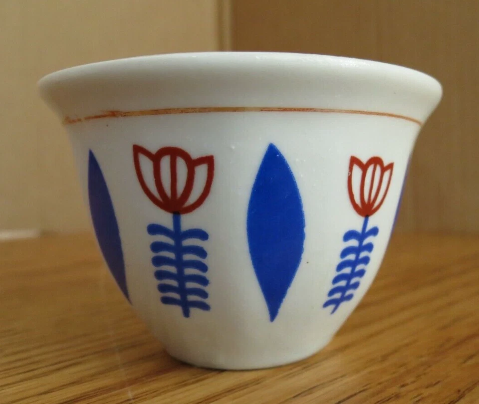 Asiatische Sauce/Sake/Teetasse Schüssel 2 Unzen Blau & Rot Design 12er Set