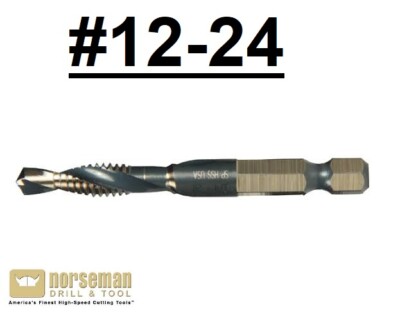 12-24 Combination Drill & Tap 1/4'' Quick Release Norseman / Viking
