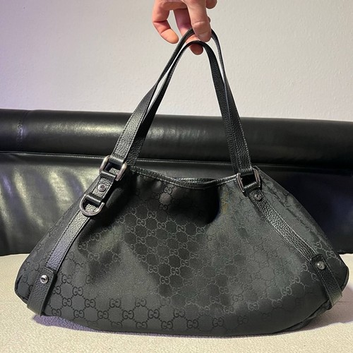 Echte Gucci Nylon Leder Shopper Tasche Handtasc... - Bild 6 von 7