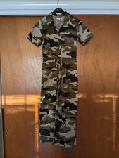 Madewell Camo Wide Leg Short Sleeve Utility Jumpsuit Size 00