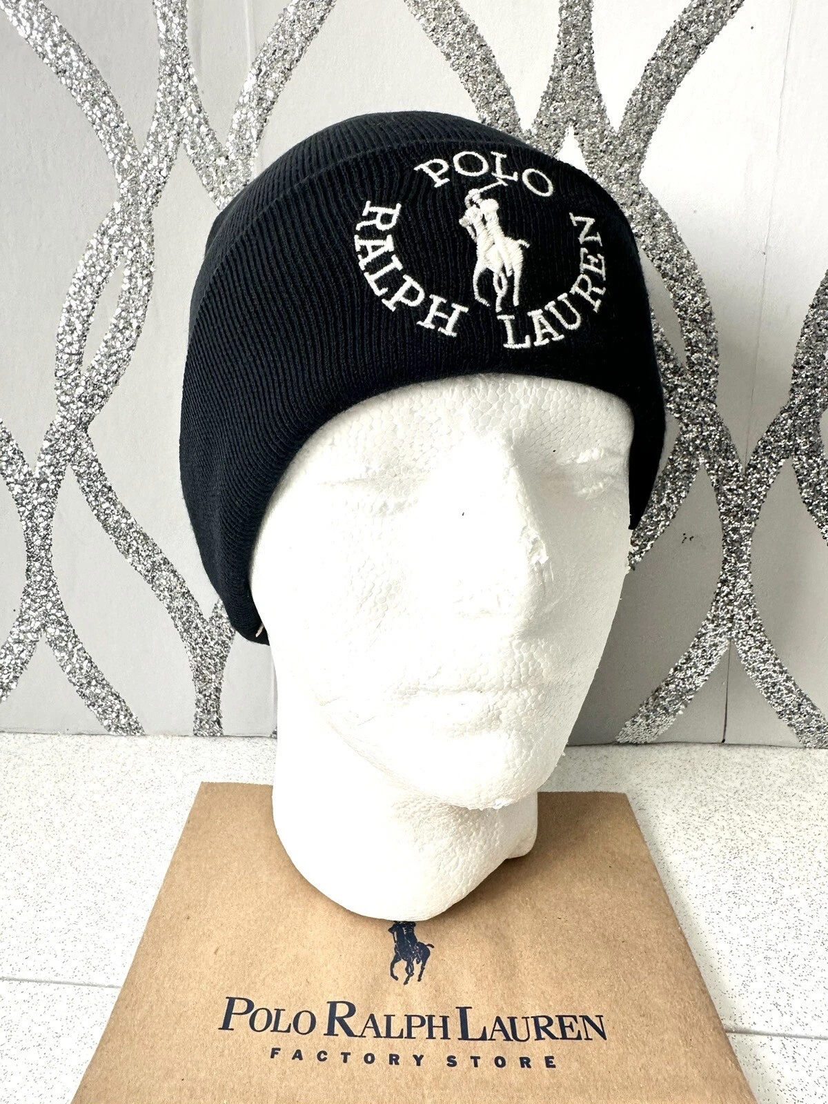 Polo Ralph Lauren Exclusive Collab Black Beanie With Circle Logo