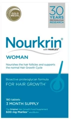 Nourkrin Woman For Hair Growth 180 Tablets (3 Month Supply)
