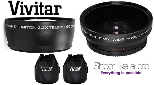 2-Pc HD Lens Kit Wide Angle & 2.2x Telephoto Lens Set For Fujifilm X-T1 X-T10 - Picture 6 of 10