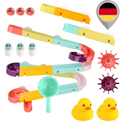 Badespielzeug mit Saugnäpfe, DIY Kugelbahn Badespaß Geschenk Mädchen Junge ab 3