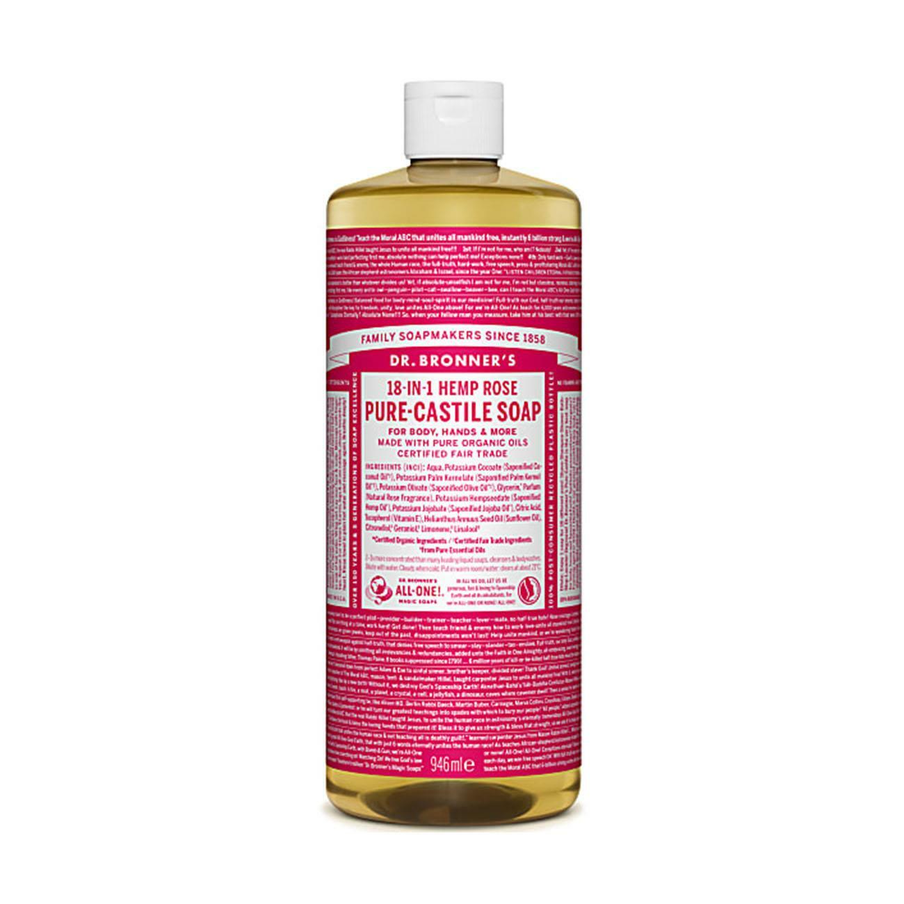 Dr. Bronner Organic Rose PureCastile Liquid Soap 946ml eBay