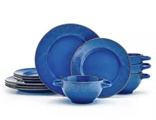 Pfaltzgraff Kori Blue 12-Piece Dinnerware Set