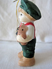 Vintage 3” Ornament Christmas Around The World Christmas Little Boy Holding Bear — photo 3