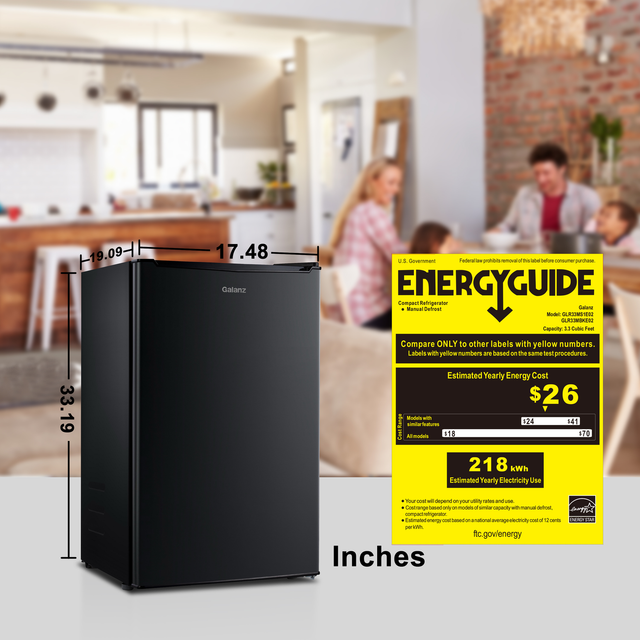 Galanz Glr33mbke02 3 3 Cu Ft Mini Refrigerator For Sale Online Ebay