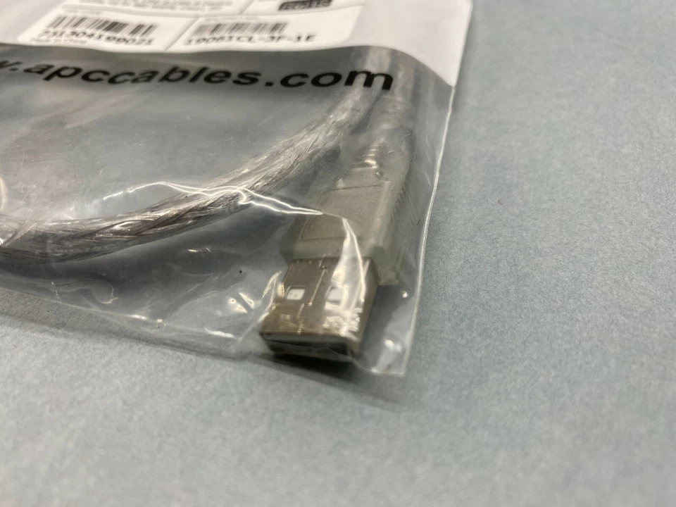 APC 19061CL-3F-1E Cable USB 2.0, USB-A / USB-B, 480 MBPS, Clear, 3' Feet - Image 4 of 4