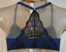 WACOAL 853257 Lace Impression Contour 34D Front Closure Underwire Bra Blue