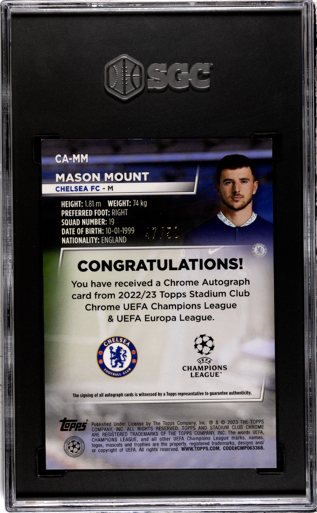 2022-23 Topps Stadium Club Chrome Mason Mount Auto Gold Refractor 