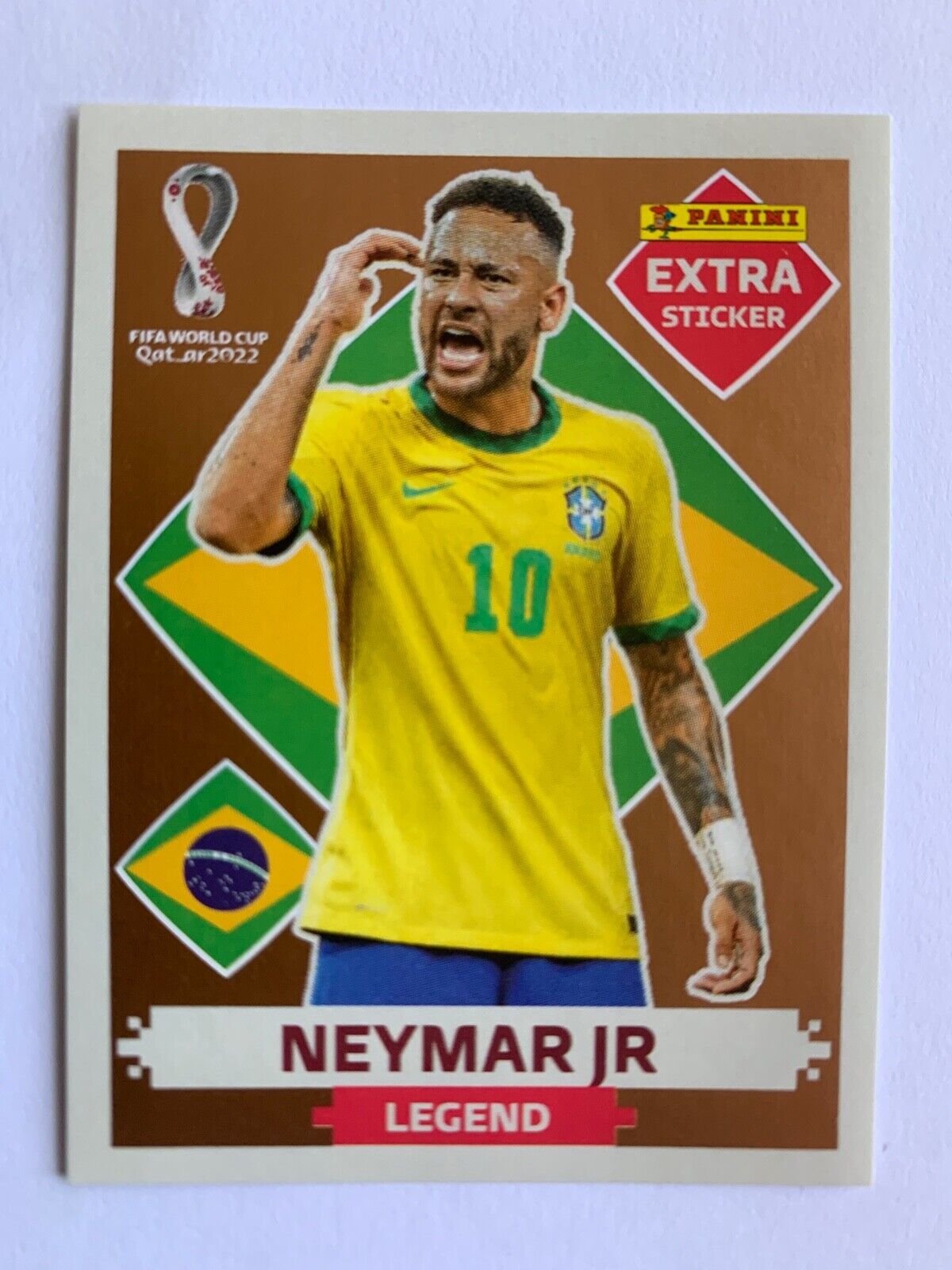 Figurinha Extra do Neymar Jr. Bronze Legend da Copa do Mundo do Qatar 2022  - Item de Coleção Original Panini