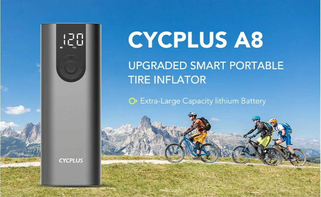 CYCPLUS-Pompe à vélo électrique A8, gonfleur d'air intelligent