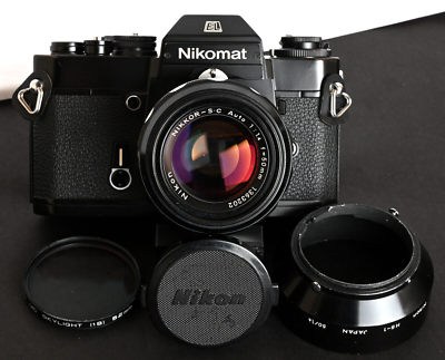 Nikon Nikomat EL NIKKOR-S 35mm 50mm セット Nikomat EL Black 35mm Film SLR c/w N. K. NIKKOR-S 50mm f/1.4 Lens