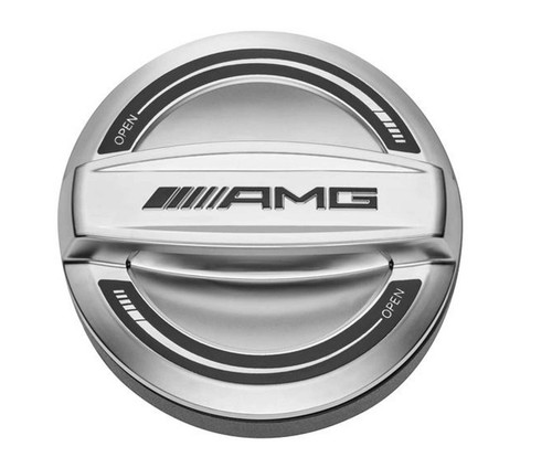 Genuine Mercedes Benz AMG Edition 55 Fuel Tank Filler Gas Cap Cover Matt Chrome - Picture 2 of 7